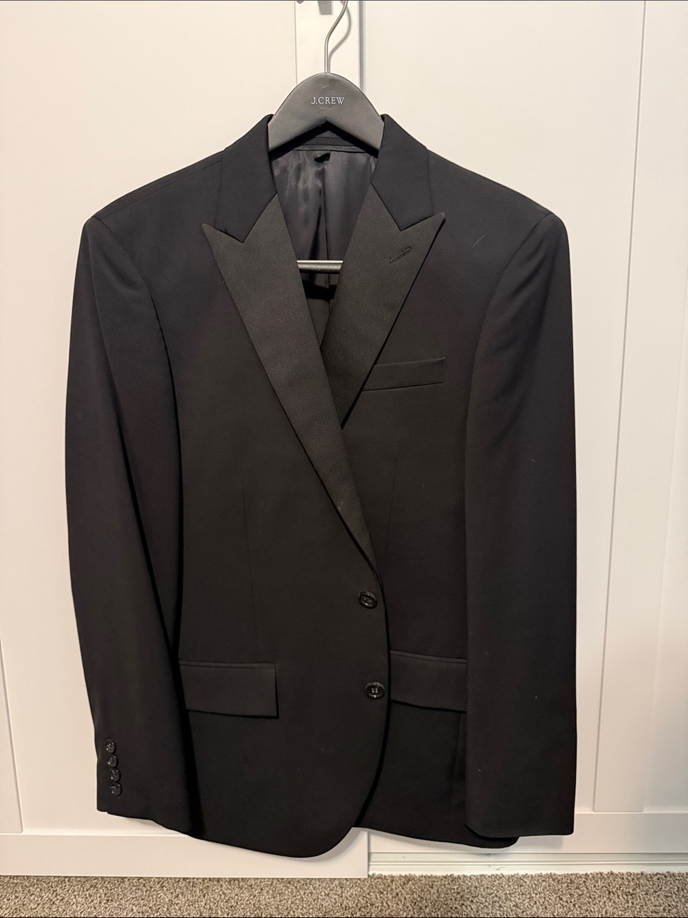 J. Crew Ludlow Black Satin-Lapel Two-Button Tuxedo Jacket 40S